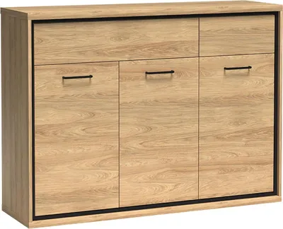 Produktbild von MIRJAN24 Kommode Mediolan 07, Stilvoll Sideboard, Metallgriffe, Wohnzimmer (Hikora Natur)