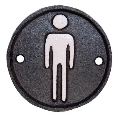 Produktbild von Clayre & Eef Herenklo-Schild Ø 8 cm Braun Eisen Mann