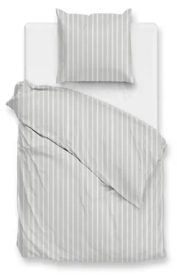 Productafbeelding van Zohome Northern Grey dekbedovertrek met ruitpatroon - 155x220 cm + 1 kussensloop - Gemaakt van 100% katoenen percal