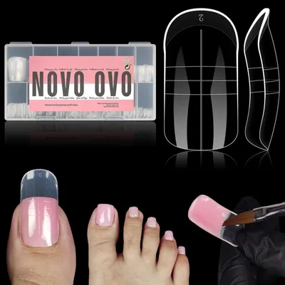 Produktbild von Doppel-Nagelformen für Zehennagelverlängerung aus Polygel, 300 Stück, 15 Größen