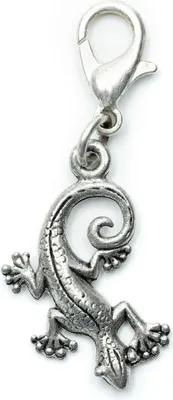 Produktbild von Gecko Charm Miniblings Anhänger Salamander Tier Eidechse Echse Gekko silber