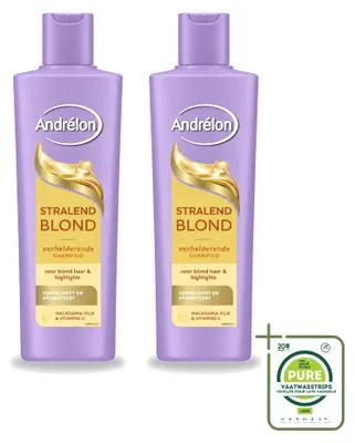 Immagine prodotto di 2 flaconi di shampoo Andrélon Stralend Blond - 250 ml ciascuno - confezione grande - 2 pezzi