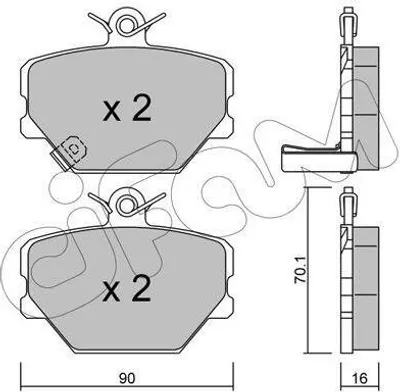 Produktbild von CIFAM Bremsbeläge Satz Vorne Bremsklötze für SMART FORTWO Coupe (451) 822-341-0