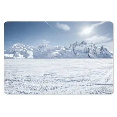 Produktbild von MuchoWow® Mauspad Mousepad Verschneite Berge in der Schweiz 27x18 cm - Mousepads - Maus Mat - Pad - Mausunterlage - Büroartikel - Desk Matten