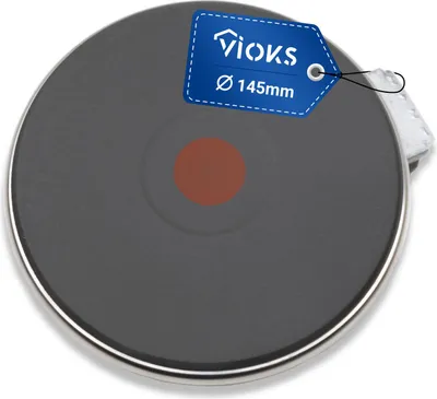 A single electric stove top burner with a product tag attached.