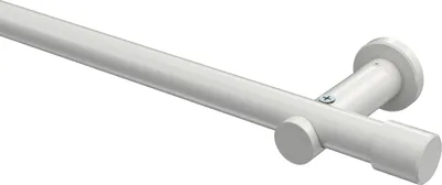 Produktbild von Interdeco Gardinenstange / Vorhangstange Weiß, Typ Platon Santo (Kappe) ohne Ringe, 20 mm Ø 1-läufig, 360 cm