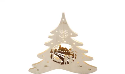 Produktbild von Fensterbild Tannenbaum "Winterspaß" (28,5cm) von Weigla Holzkunst