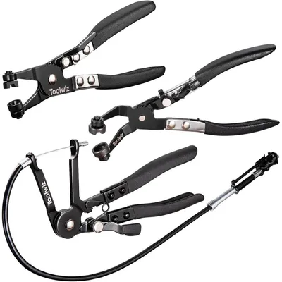 Produktbild von Schlauchklemmenzangen-Set 3-teilig mit 68,6 cm Reichweite, flexible und abgewinkelte Ausführung