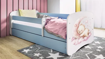 Obrázok produktu pre Detská posteľ pre mládež 70x140, 80x160, 80x180 cm - kompletná súprava s matracom, zásuvkou a ochranou proti vypadnutiu