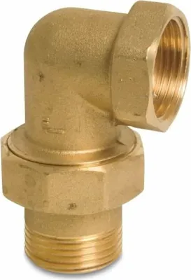 Produktbild von Gewindefitting Messing Radiator Winkelstück 90° 1 1/4" IG x 1 1/4" AG Typ Konischdichtend