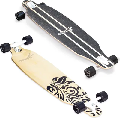 Productafbeelding van muuwmi Longboard, houten deck, afmetingen 97x23 cm, esdoornhout, 7-inch heavy-duty aluminium trucks, Polyurethanwielen 65 x 51 mm, ABEC 7 lagers