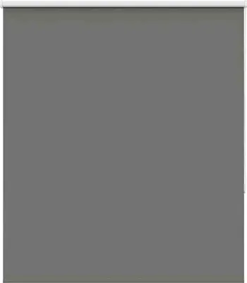 A plain gray roller blind.