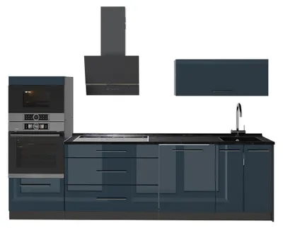 Obrázok produktu pre Kuchynka Vicco Fame-Line Tmavo modrá vysoký lesk/antracitová 280 cm bez pracovnej dosky, Model 64666