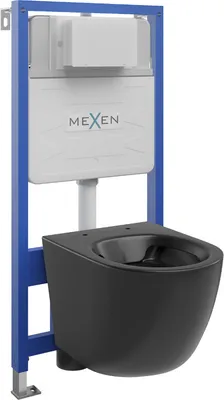 Zdjęcie produktu dla Mexen zestaw podtynkowy WC stelaż Fenix Slim z miską WC Lena, czarny mat - 6103322XX85