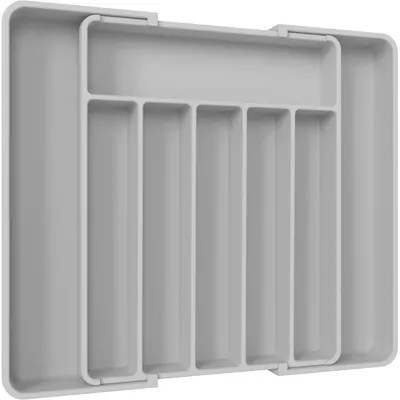 Produktbild von Besteckkasten für Schubladen, erweiterbar, hellgrau, groß