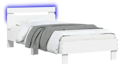 Obrázok produktu pre Posteľový rám s LED Biela 80 x 200 cm Kompozitné drevo