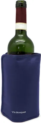 Productafbeelding van Vin Bouquet FIE 646 koelhoes navy blauw zelfaanpassend met elastische band flessen koelen wijn cava champagne