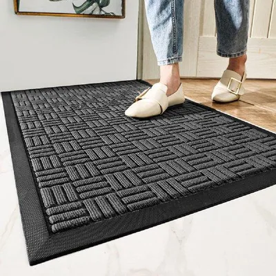 Obrázek produktu pro Ibenzoa® Protiskluzová podlahová rohož z polypropylenu, 90 x 60 cm, černá – podlahová rohož pro vnitřní i venkovní použití