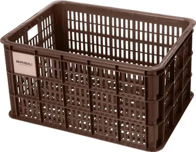 Produktbild von Basil Crate L Fahrradkiste, 40 Liter, braun, recycelter Kunststoff, für Damen...