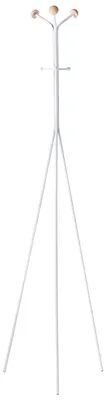 Produktbild von BELIANI Kleiderständer Weiß Metall 176 cm Hoch Dreibein Freistehend mit 6 Haken Modern Industrie Design Flur Garderobe Schlafzimmer Ausstattung