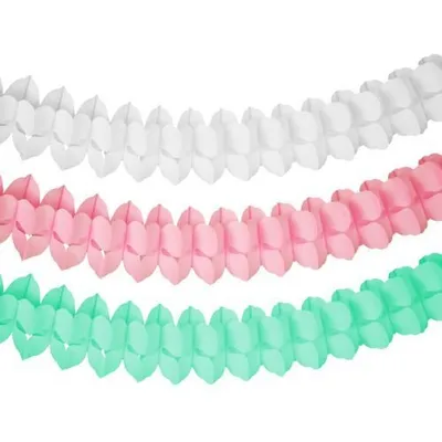 Produktbild von Papstar Papiergirlande Ø 16 cm · 3,65 m farbig sortiert "Pastel", 15 Stück