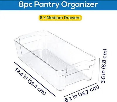Obrázek produktu pro Průhledné úložné boxy, 8 kusů, střední velikost, bez BPA, pro skladování v kuchyni