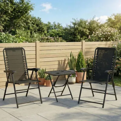 Produktbild von 3-teilig Gartenmöbel Set mit klappbar Gartenstühlen