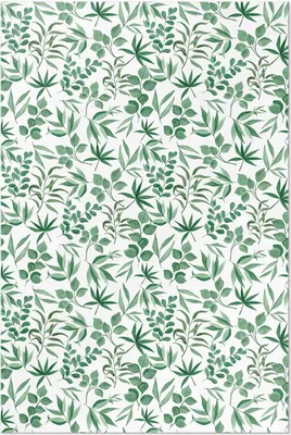 Produktbild von Aquarellblätter in zartem Stil – Vinyl Fußmatte – 150x225 cm – Rutschfest, Pflegeleicht & Langlebig