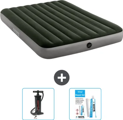 Produktbild von Intex Luftbett – 2 Personen – 152 x 203 x 25 cm – Grün – im Lieferumfang enthalten Pumpe en Reperaturset