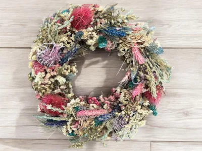 Produktbild von Trockenblumenkranz | Türkranz | Blumenkranz, Naturdeko Kranz, Sommerkranz, Geschenkidee floral | Fensterdeko