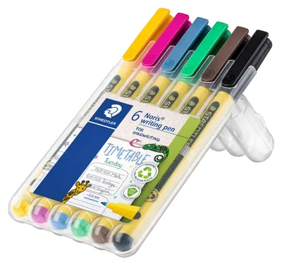 Produktbild von Staedtler Noris writing pen 307 Fineliner Schwarz, Blau, Braun, Grün, Rose, Gelb 6 Stück(e)