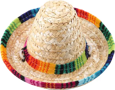 Produktbild von Mini Stroh Sombrero Party Hut für kleine Haustiere/Welpe/Katze mit Baumwollseilanpassung