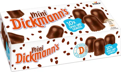 Produktbild von Dickmanns Minis 10 kleine Schaumküsse mit knackiger Schokolade 83g