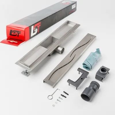 Produktbild von Duschrinne Stromlinie Wellen 500 x 70 mm höhenverstellbar Duschablauf Duschrost