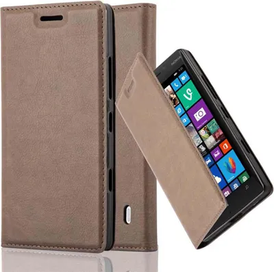 Obrázok produktu pre Cadorabo kryt pre Nokia Lumia 929 / 930 ochranný kryt v hnedej farbe puzdro na mobilný telefón kryt magnetické zatváranie