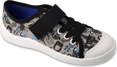 Produktbild von Canvas-Sneaker Befado 351X041 351Y041 MUSIC grau, Klettverschluss