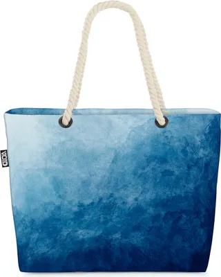 Produktbild von VOID Blaue Wasserfarben Strandtasche Shopper 58x38x16cm 23L XXL Einkaufstasche Tasche Reisetasche Beach Bag