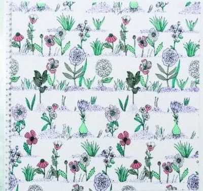 Produktbild von Stoff Weiß, Pflanzen und Gräser 50 x 140 cm
