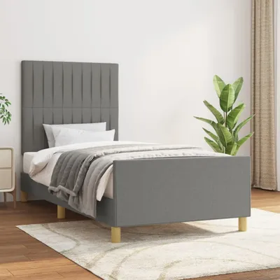 Productafbeelding van Maison Exclusive - Bedframe zonder matras, donkergrijs, 80x200 cm, stof
