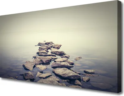 Produktbild von Tulup Leinwand-Bilder 100x50 Wandbild Canvas Kunstdruck Steine Wasser Landschaft