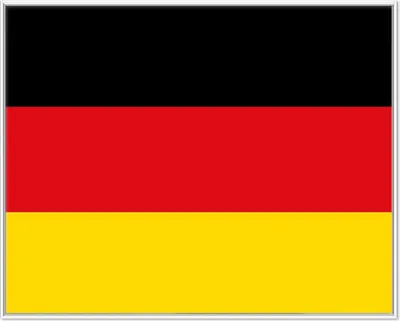 Produktbild von Wallario Wandbild Deutsche Flagge, Größe: 40,30 x 50,30 cm, Poster mit weißem Aluminiumrahmen