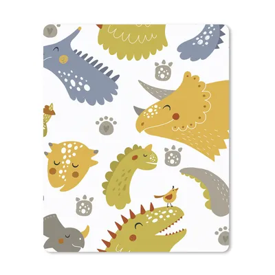 Produktbild von MuchoWow® Mauspad Mousepad Dinosaurier - Schnittmuster - Jungen - Dino - Kinder 19x23 cm - Mousepads - Maus Mat - Pad - Mausunterlage - Mauspads - Spielen