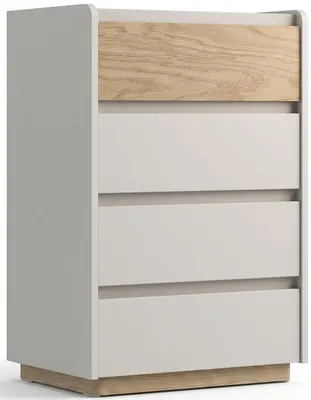 Productafbeelding van Moderne witte commode, hout, slaapkamer, 4 lades, opbergruimte