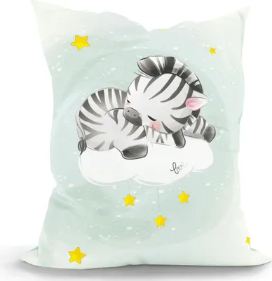 Produktbild von Green Bean® Kinder Sitzsack Zebra 100x135cm mit 270 Liter hochwertiger EPS Perlen Füllung und waschbarem Motiv Wechsel-Bezug aus 100% Baumwoll