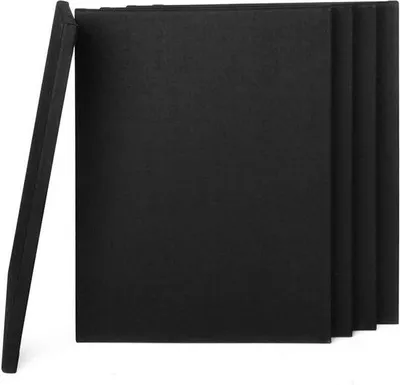 Immagine prodotto di Tela con telaio nera, 100% cotone, 5 pezzi, 30 x 40 cm, tela artistica bianca per pittura, formato grande
