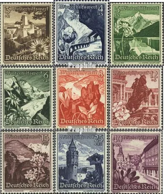 Produktbild von Briefmarken Deutsches Reich 1938 Mi 675-683 (kompl.Ausg.) gestempelt Winterhilfswerk:Landschaften/Blumen