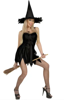 Produktbild von Kostüm Hexe Gr. M schwarz, Kleid und Hut