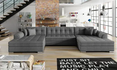 Produktbild von „Vento“ U-Form Ecksofa in Samtstoff