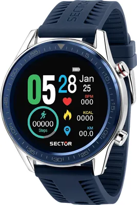 A close-up studio shot of a smartwatch.