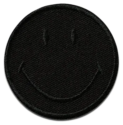 Produktbild von Mono Quick Smiley © Schwarz - Aufnäher, Bügelbild, Aufbügler, Applikationen, Patches, Flicken, zum aufbügeln, Größe: 5 x 5 cm